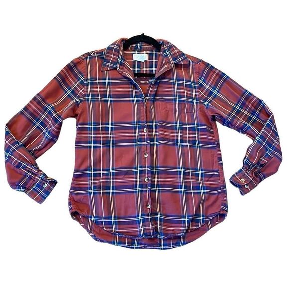 Lands End vintage cotton plaid button down size small - Picture 1 of 9